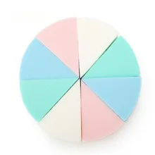 8 шт./лот, треугольная форма, карамельный цвет, губка для лица, очищающая, волшебная пуховка, моющая, чистящие инструменты, косметический макияж, мягкая подушечка для лица