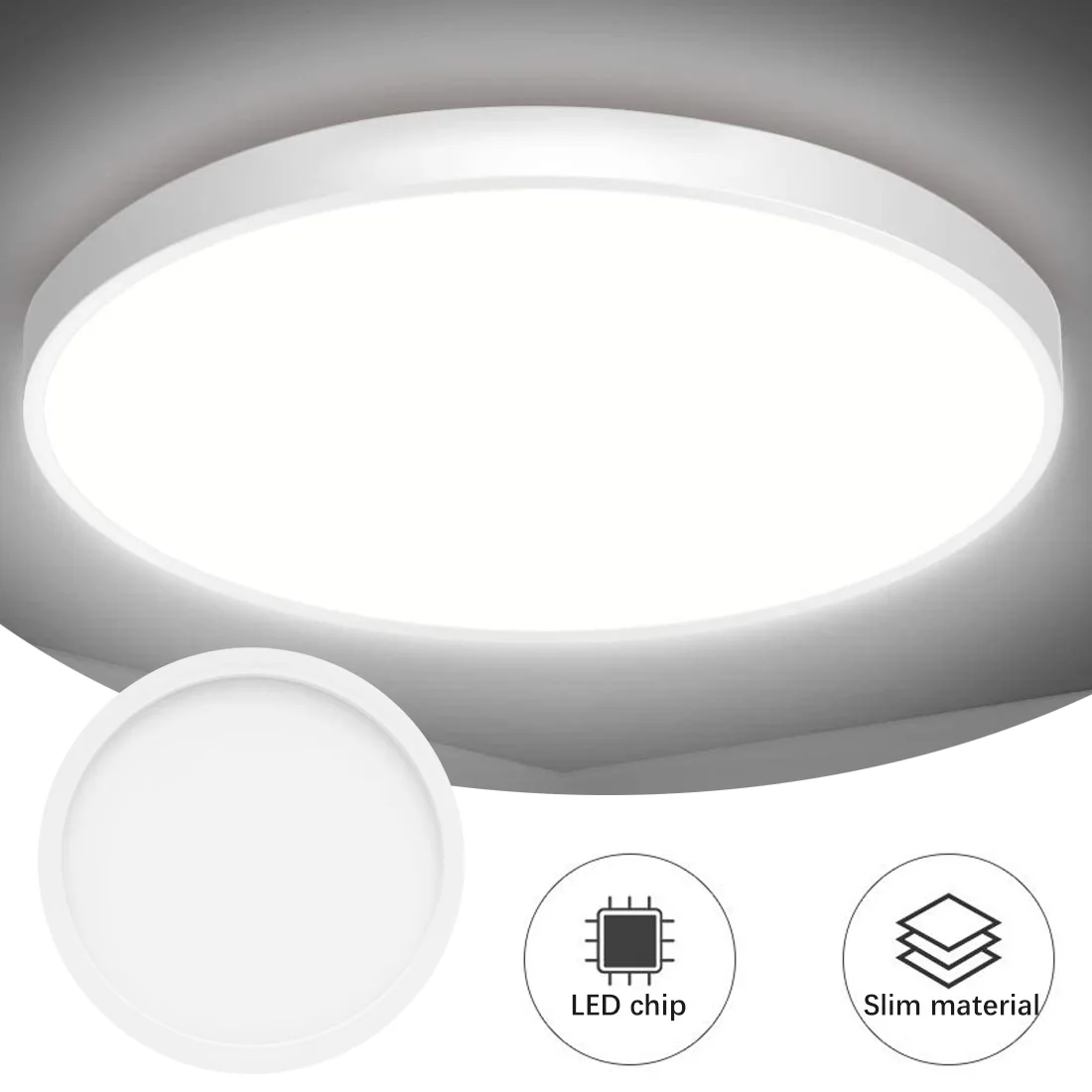 Ultra Slim LED Ceiling Light Modern Panel 6/9/13/18/24W 85-265V Bedroom Kitchen Surface Mount Recessed | Лампы и освещение