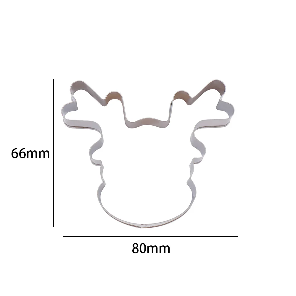 Формочка для печенья из нержавеющей стали, форма для печенья, Рождественская форма для головы оленя, форма для оленей, инструмент для поделок, формочка для помадки, формочка для пряников, печенья, 1 шт