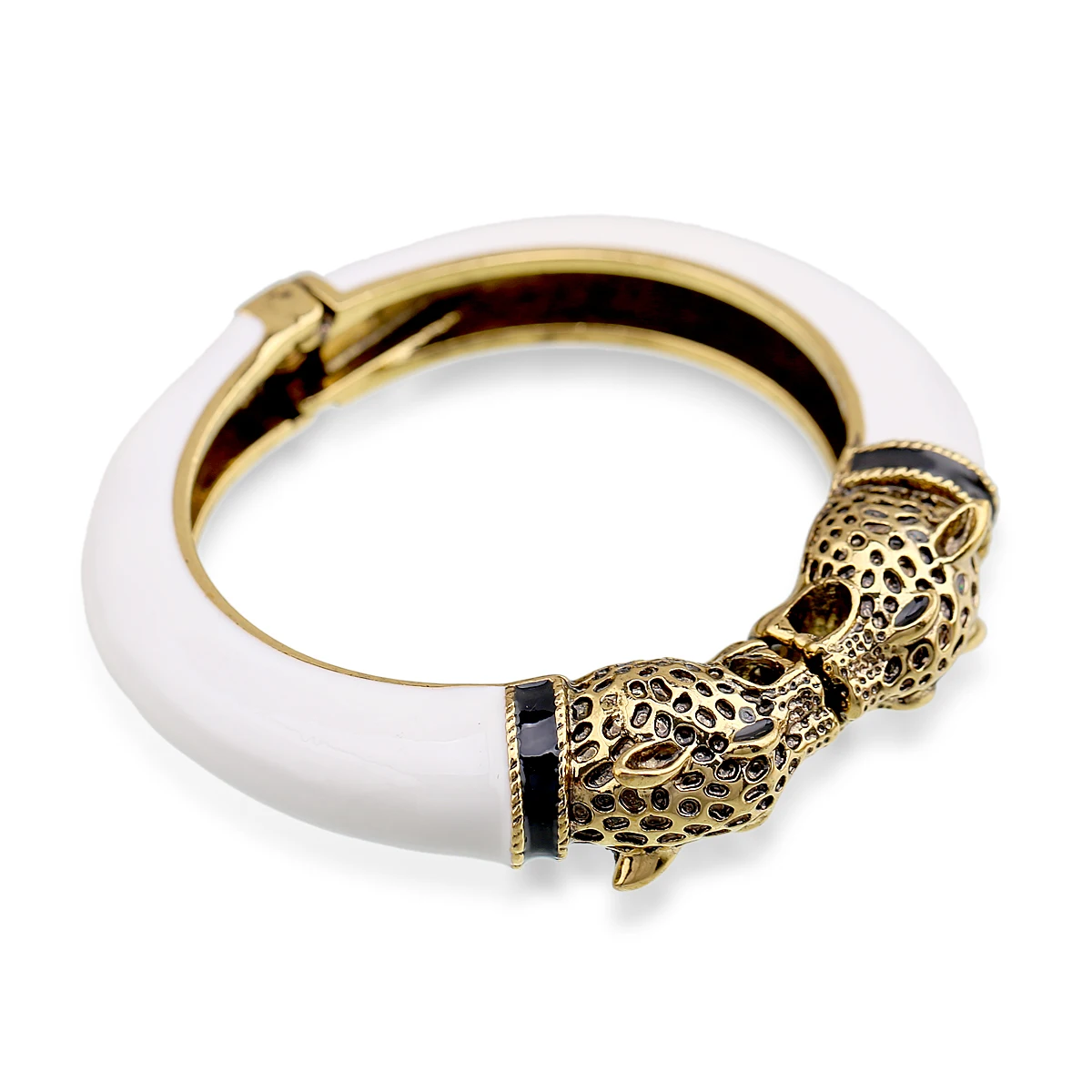 animal, cabeça de leopardo, bracelete vintage, antigo,