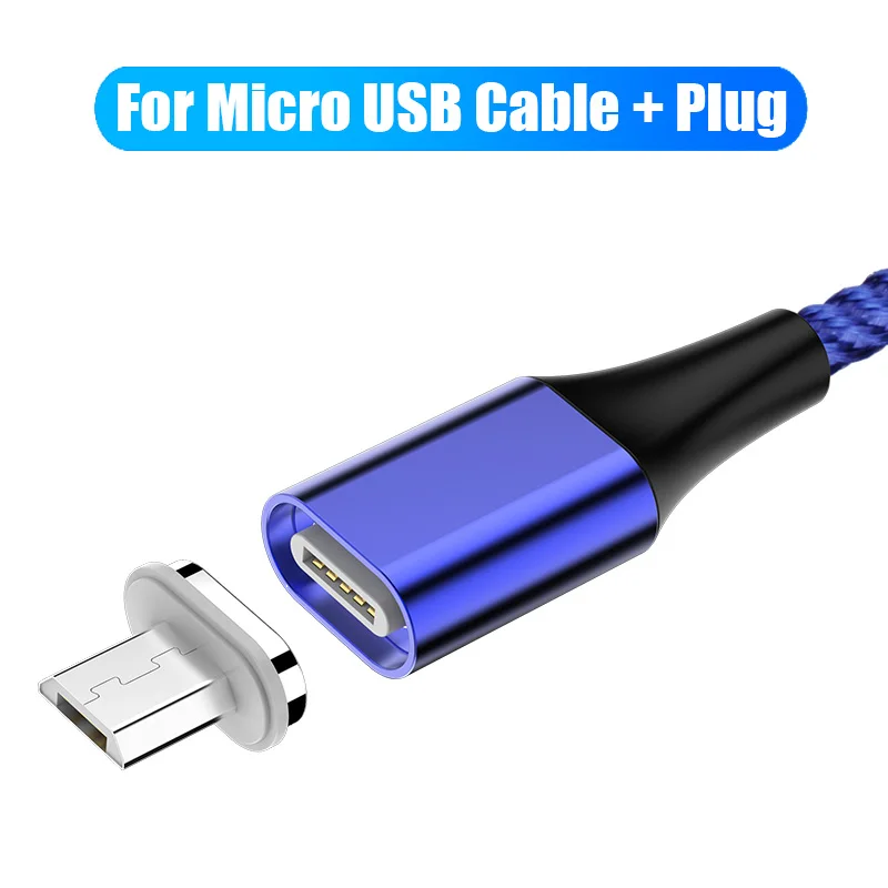 5А Магнитный кабель Micro usb type C супер быстрая зарядка телефона Microusb type-C магнитное зарядное устройство usb c для huawei xiaomi samsung - Цвет: Blue for Micro