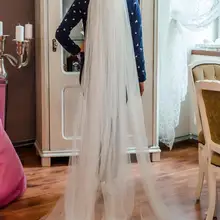 Свадебная фата 2 слоя длинная вуаль mariage ivoir Фата невесты 3 метра Фата Свадебные аксессуары