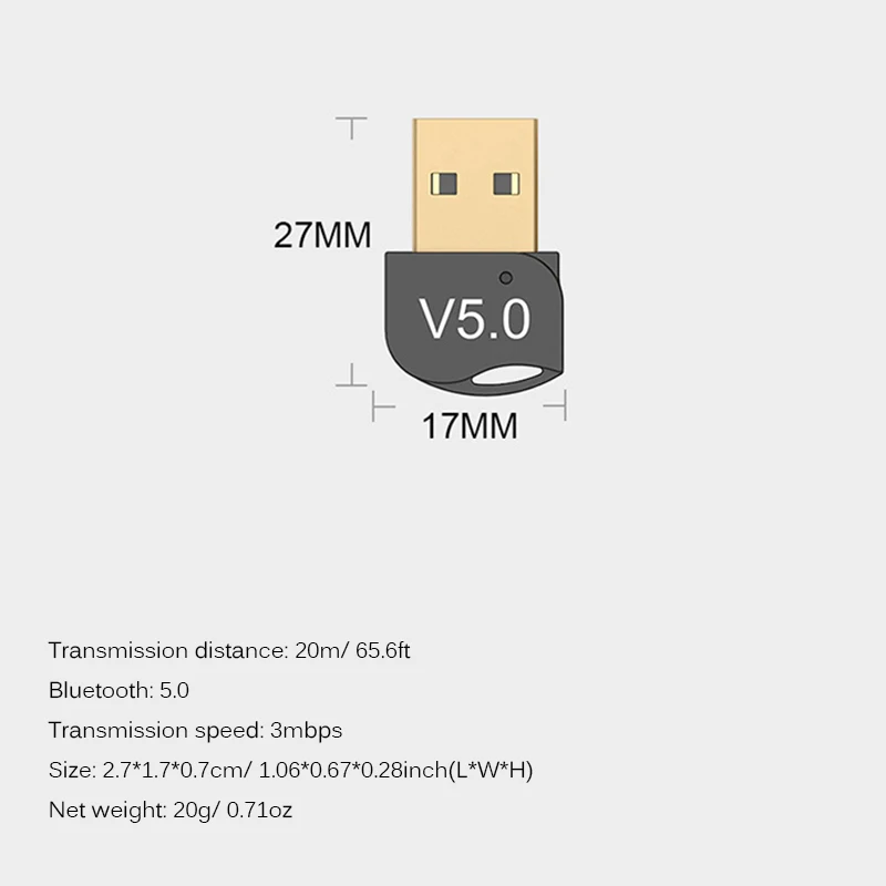 Беспроводной Bluetooth USB адаптер передатчик аудио приемник Bluetooth 5,0 ключ USB адаптер для ПК ноутбук компьютер смартфон