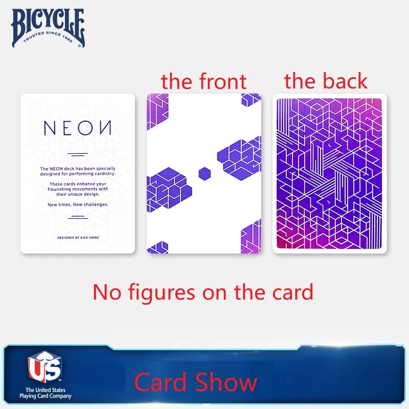 Bicycle Neon Playing Cards Purple Deck USPCC Cardistry Cards Poker Size Magic Tricks Props for Magician