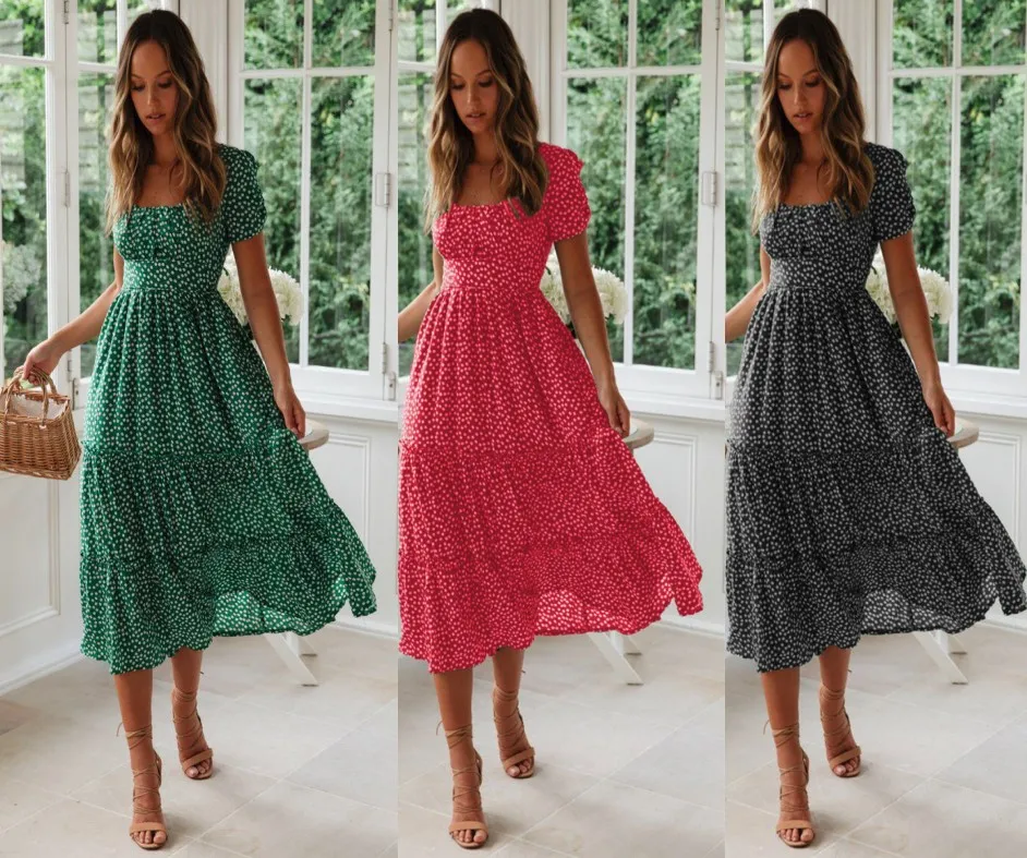 

Vestidos Verano 2020 Dress for Women Print Elegant Dress Elegant Long Summer Dress Vestidos De Playa Mujer sarafan jurken