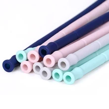 Многоразовые силиконовые соломинки портативный складной питьевой соломинки с чехол для переноски щетка для чистки SNO88