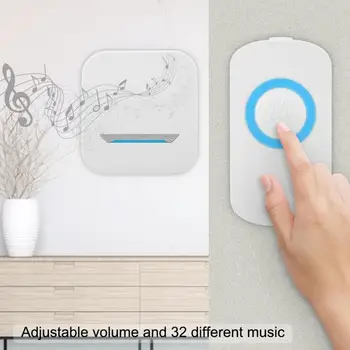 

doorbell Smart Wireless Remote Control Doorbell Receiver With LED Light IP55 Waterproof 110-240V motion sensor bell