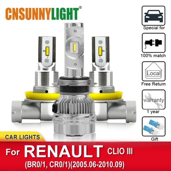 

CNSUNNYLIGHT Car LED Headlamp Bulbs For RENAULT CLIO III BR0/1, CR0/1 2005-2010 Foglamp Bulb Headlight LoBwithout Cornering Lamp