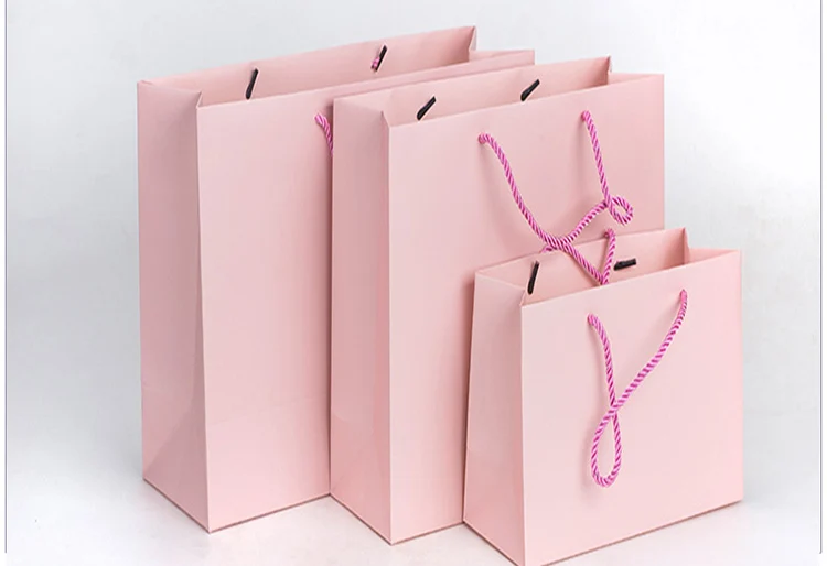 10 шт Белый Розовый Фиолетовый Небесно-Голубой кофе крафт бумага подарочная сумка с ручкой Свадебные День рождения Подарочные Упаковочные пакеты - Цвет: 5