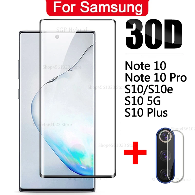

2-IN-1 For Samsung Galaxy Note 10 Note10 Pro S10 S 10 Plus e 10+ Camera Lens Film & Screen Protector Tempered Glass Full Cover