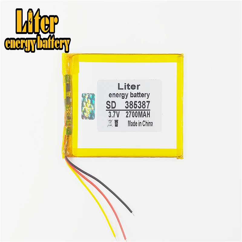 3 линии 7 V 2700mAH 385387 полимер литий-ионный/литий-ионный аккумулятор для банка