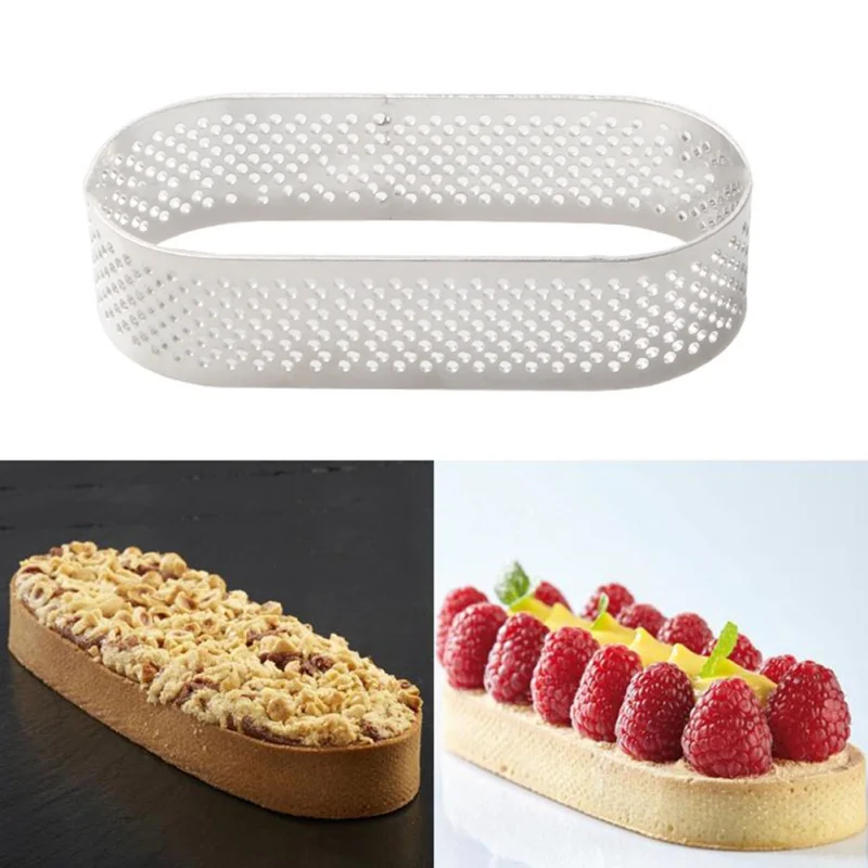 

Oval Stainless Steel Circle Mousse Ring Cake Baking Tool Set Size Shape Adjustable Bakeware Silver French Style Cake Ring