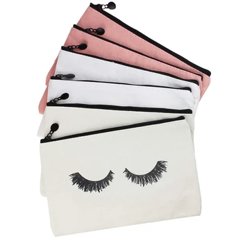 

6Pcs Pencil Bags Eyelash Pattern Makeup Cosmetic Travel Pouches Toiletry Bag Cases with Zipper for Women and Girls