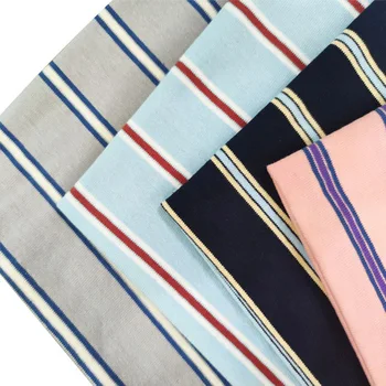 

100% Cotton Fabric Knitted Ribbed PatternCotton Jersey Striped Cotton Knitted Fabric Cotton Jersey Spot Wholesale