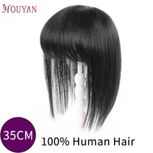 HOUYAN, длинные человеческие волосы, челка, человеческие волосы для наращивания на заколках, прямые волосы Remy, натуральные волосы с бахромой, натуральные волосы, продукты