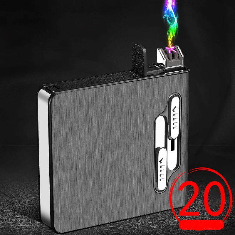 2 in1 сигареты чехол ветрозащитная сигаретная плазменная Зажигалка USB