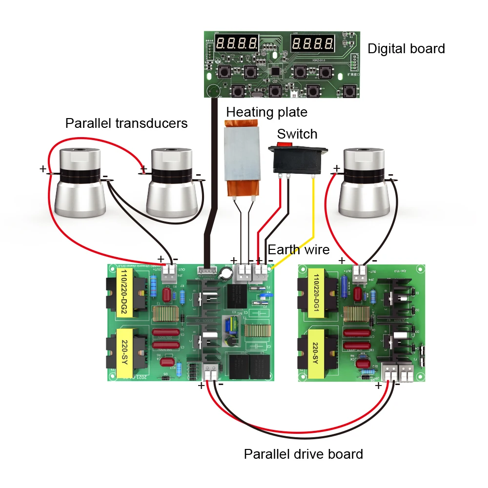 Granbo 120W Digital Circuit Drive Board 40KHz for Portable Ultrasonic Cleaner Use Transducer Connect DIY Cleaning