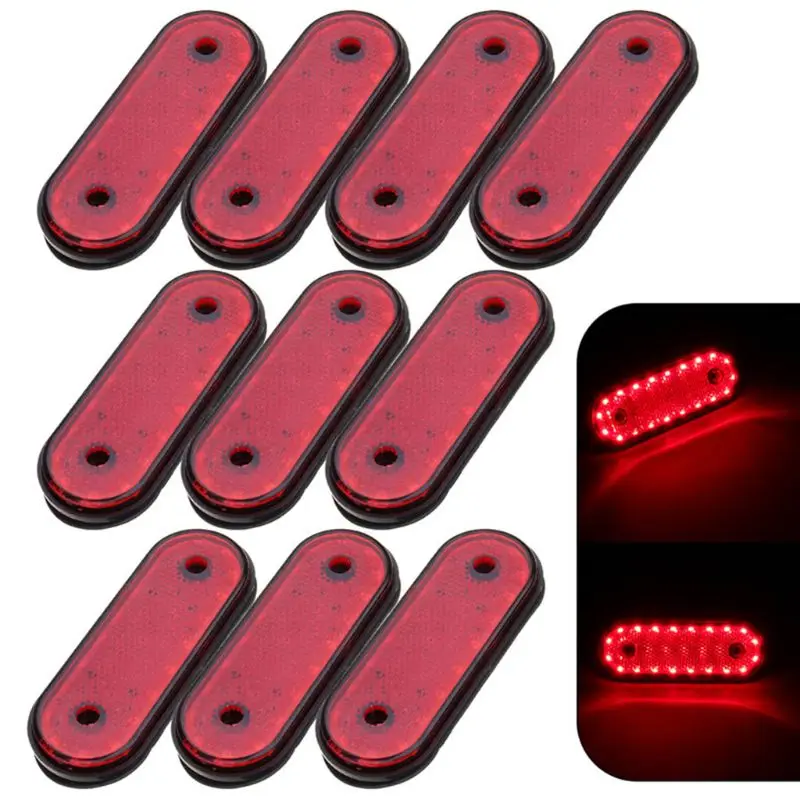 

10 Pcs Trailer Truck RV Clearance Side Marker Light 20 LED Surface Mount