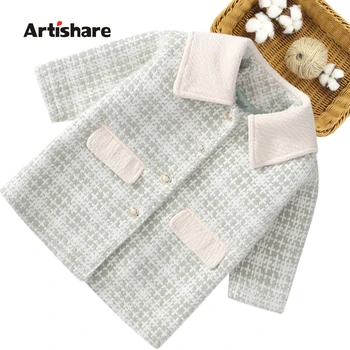 

Coat For Girl Plaid Pattern Girl Coat Jacket Patchwork Kids Coat Outerwear Casual Style Winter Kids Clothes 6 8 10 12 14