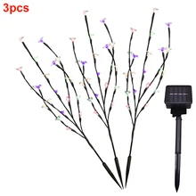 3 шт./компл. декоративная Солнечная лампа Вишневое дерево декоративное Пластик прочный стильный 60 светодиодный энергосберегающий ветки цветущей огни