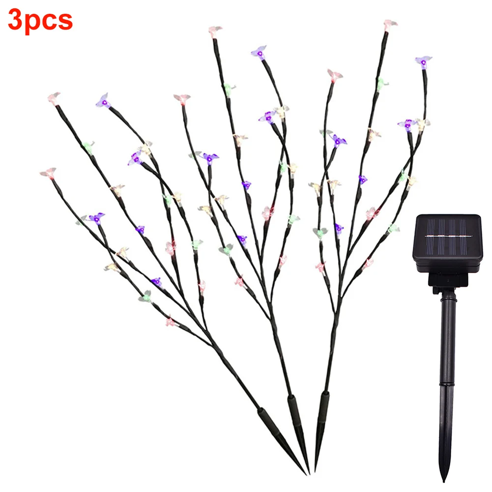 

3PCS/Set Decoration Solar Lamp Cherry Tree Ornamental Plastic Durable Stylish 60 LED Energy Saving Branches Blossom Lights