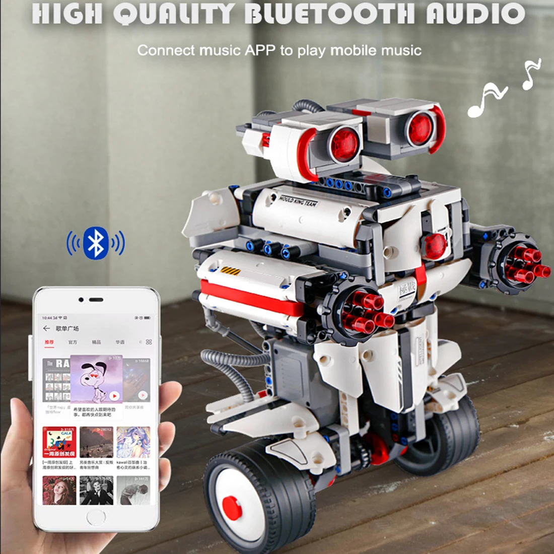 806Pcs APP Controlled RC Balanced Programming Robot Building Kit - Black