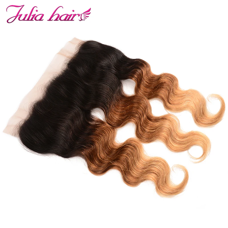 Ali Julia Hair Ombre Body Wave Human Hair 3 Bundles With Frontal High Ratio Brazilian Remy Hair