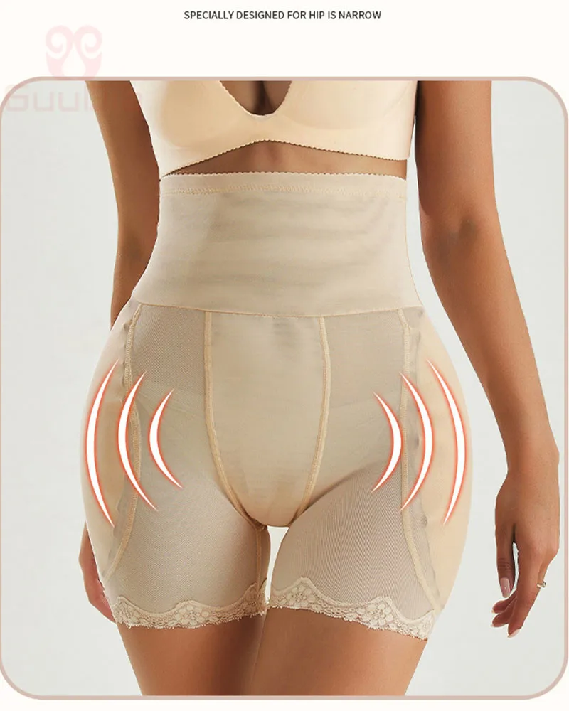 GUUDIA  Shapewear Padded Hip Butt Lifter Panties High Waist Trainer for Women Tummy Control Body Shaper Hip Enhancer Thigh Slim leonisa shapewear