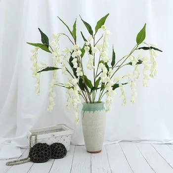 

Wholesale 10pcs artificial flowers Lily branch silk flowers living room decoration faux plants fake grass wedding flowers