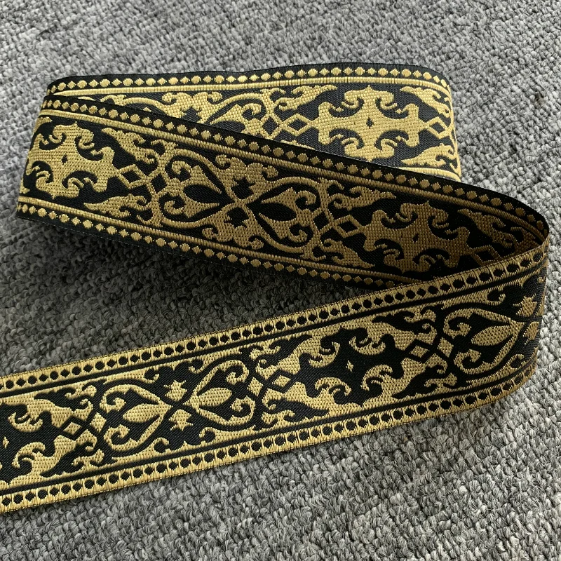 10Yards/lots Woven Jacquard Ribbon Flower Trims Curtain Clothing Accessory