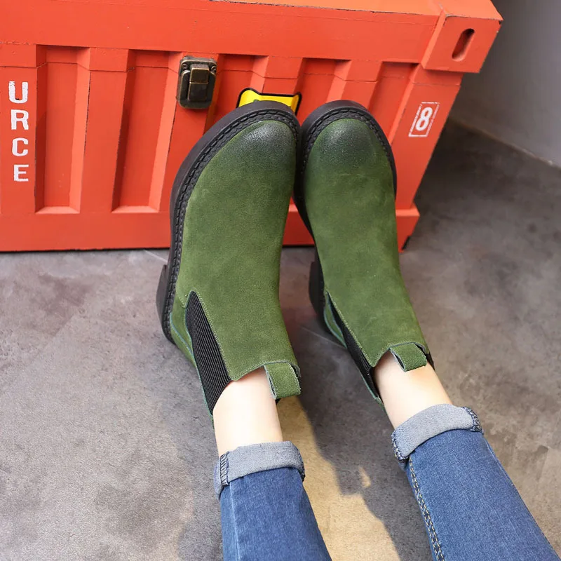 

Chelsea Boots Women's 2019 New Style Korean-style Online Celebrity Flat Ankle Boots British Style Short Martin Boots Female Wint