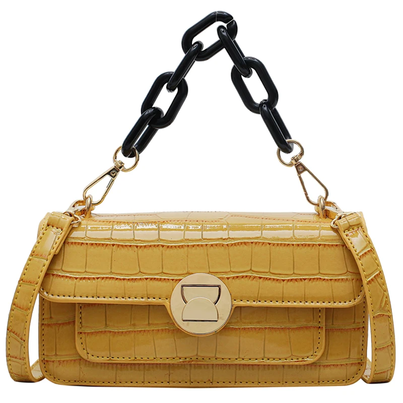 

Retro Fashion Crocodile Pattern Flip Tote bag 2019 New Quality PU Leather Women's Designer Handbag Small Shoulder Messenger bags