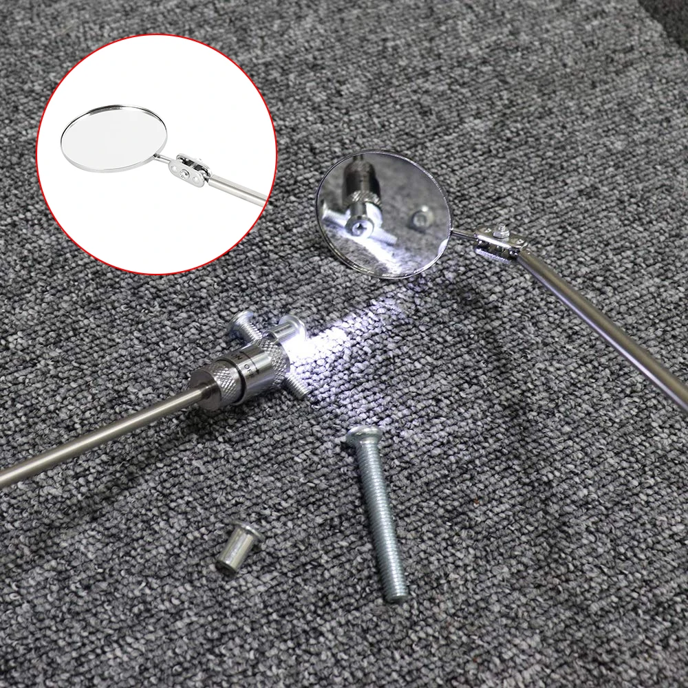 5pcs Magnetic Pick-Up Tool Telescoping Grabber 360 Swivel Inspection Mirror with LED Light for Viewing Pickup
