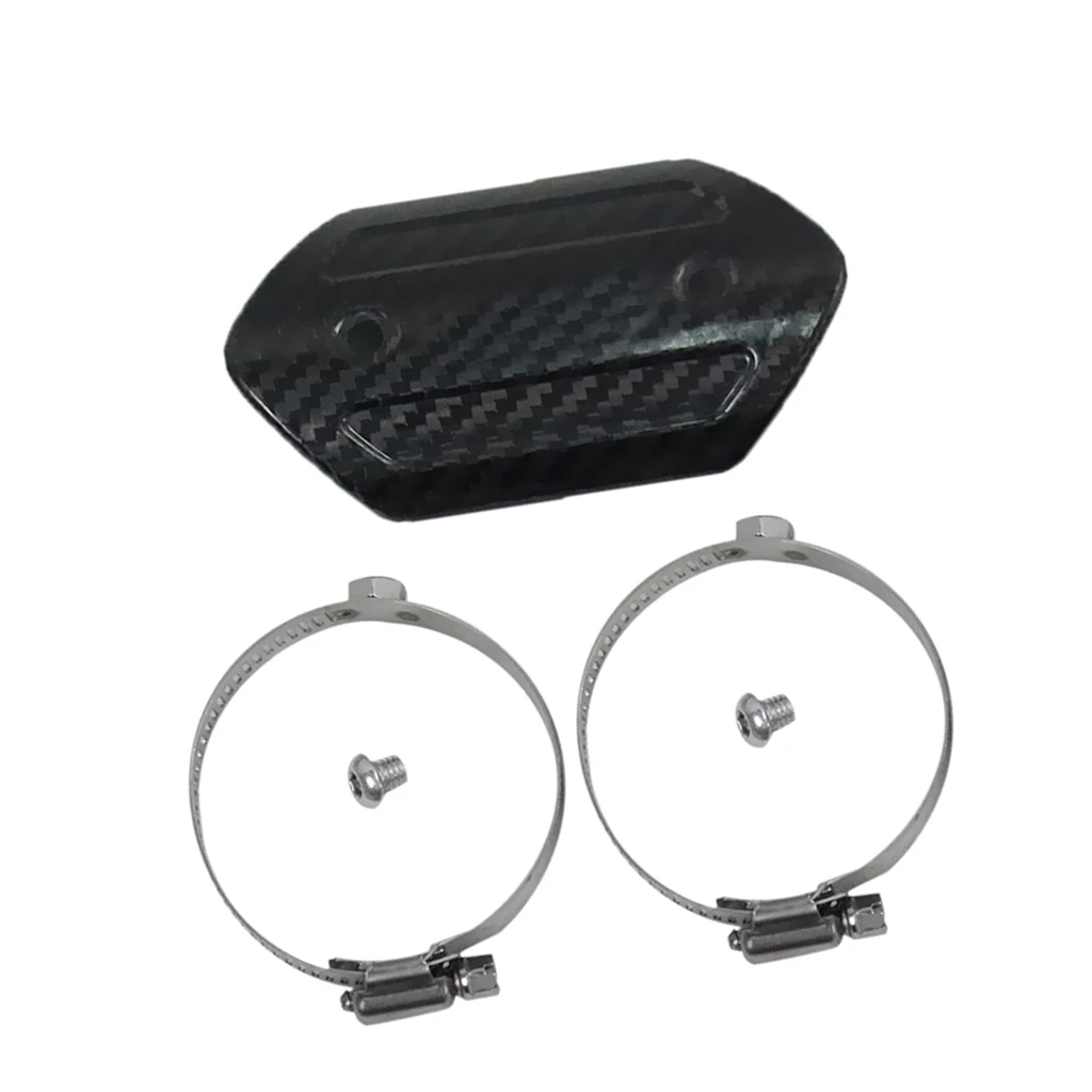 Motorcycle Exhaust Muffler Heat Shield Cover, 4 inch 100mm Carbon Fiber Heel Guard Protector, Black