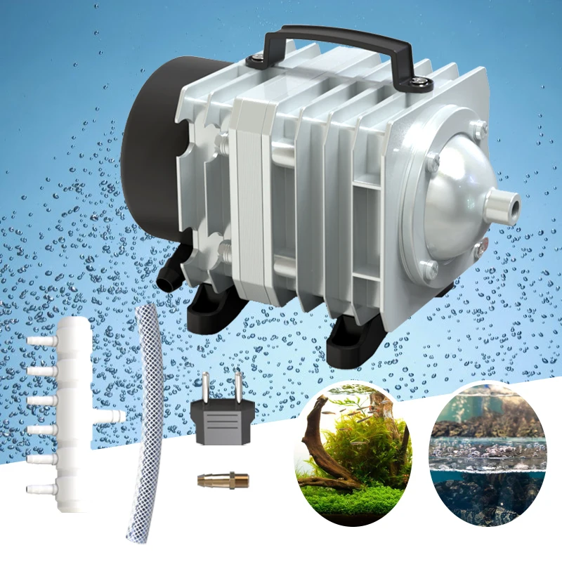 45 Вт 220V 70L/мин Elektromagnetische Luchtcompressor пышности Zuurstof аквариум Visvijver компрессор Hydrocultuur воздуха Beluchter помпа