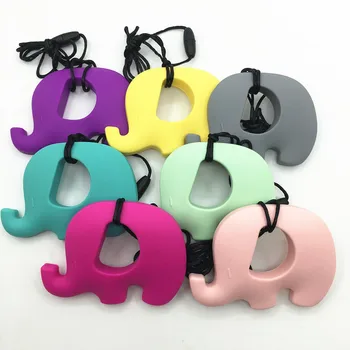 

Silicone Teething Necklace Pendant Elephant Large Elephant Silicone Teething Chew Pendant or Necklace pendant Teether