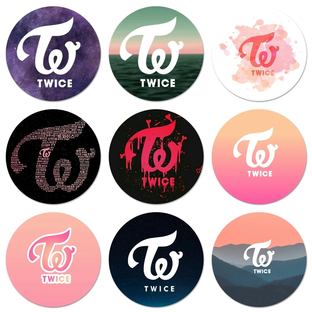 58mm KPOP TWICE LOGO Icons Pins Badge Decoration Brooches Metal Badges For  Clothes Backpack Decoration