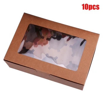 

10pcs Wedding Party Dessert 2 4 6 Holes Cupcake Box Container Clear Window Muffin Display Paperboard Bakery Birthday Storage
