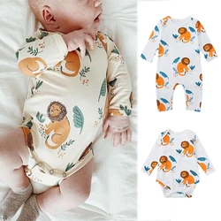 Baby Romper Long Sleeve Cotton Printing Pattern Newborn Baby Girl Clothing