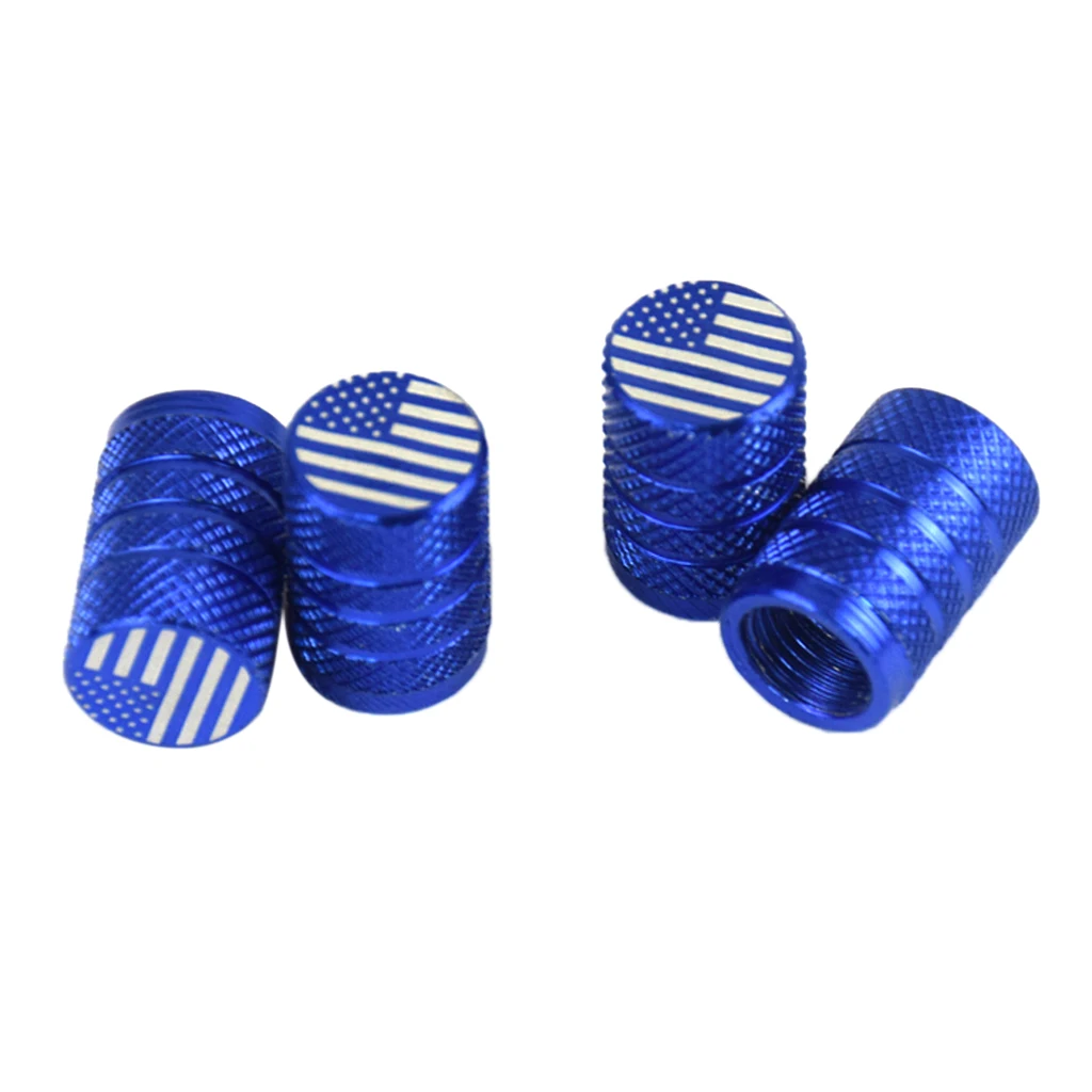 USA Flag Tire Valve Stem Caps Universal fit for Cars, SUVs, Bikes, Bicycles, Trucks, Motorcycles, Light-Weight Aluminum Alloy