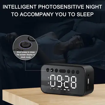 

LED Digital Display Mirror Digital Alarm Clock Radio With Bluetooth 5.0 Speaker Dual Alarms USB Charging