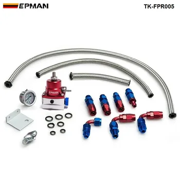 

EPMAN -UniversaL Adjustable Fuel Pressure PSI Regulator w/ Oil Gauge Hose Fitting Injected Fit Oil cooler kit For Jeep TK-FPR005