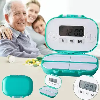 

Portable Electronic Smart Timing Pill Box 7 Days Weekly Pill Case With Alarm Moisture-proof Medicine Tablet Organizer Container