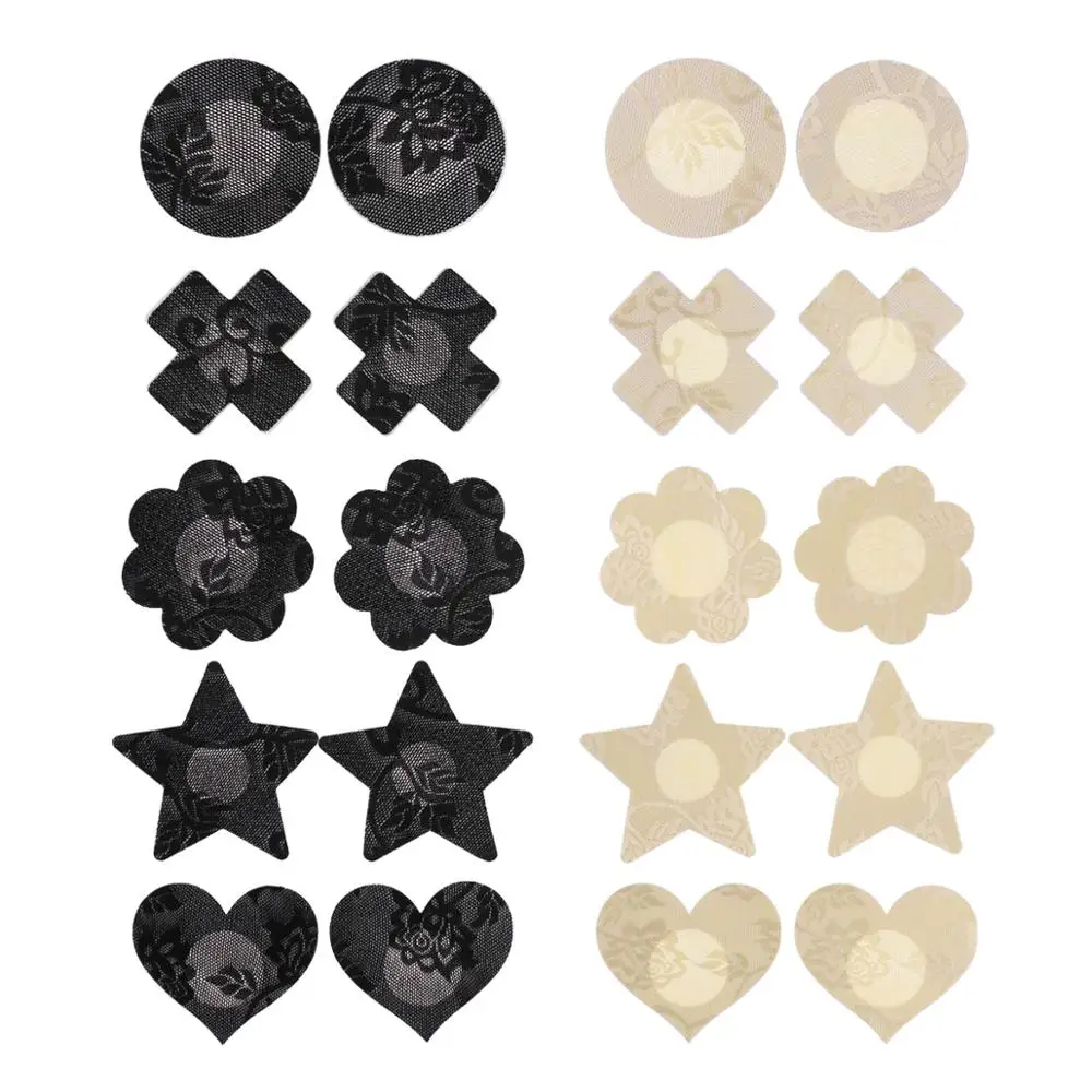 Czj-Innovation 10 Paires Pasties Jetable Nipple Cover en Forme de Coeur Nipple Sticker 