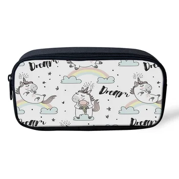 

Women Makeup Bags Unicorn Rainbow Cartoon Cloud Dream Zipper Pencil Case School Supplies Pen Box Ladies Travel Cosmetic Bag