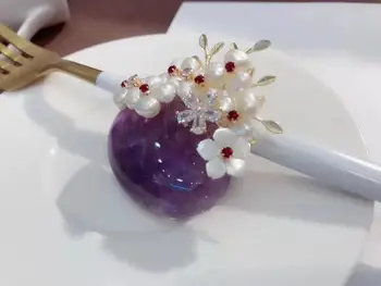 

Freshwater Pearl With Shell Flower Design Breastpin Women DIY Handmade Brooch Lady Handcraft Pearl Jewelry Mother Gifts