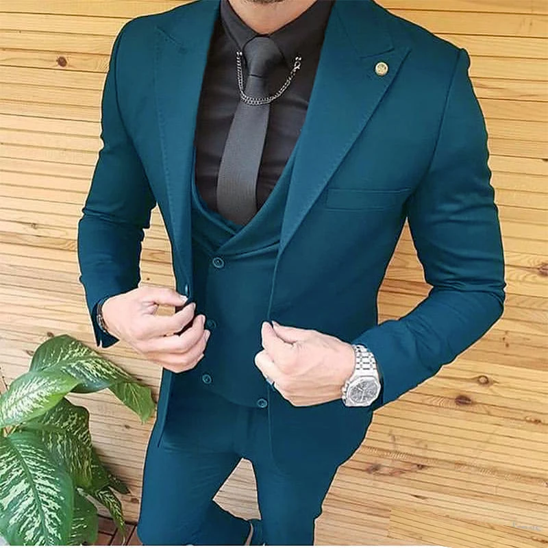 Traje De Dos Piezas Delgado Para Hombre - Chaqueta Y Pantalón Para Negocios, Bodas O Eventos