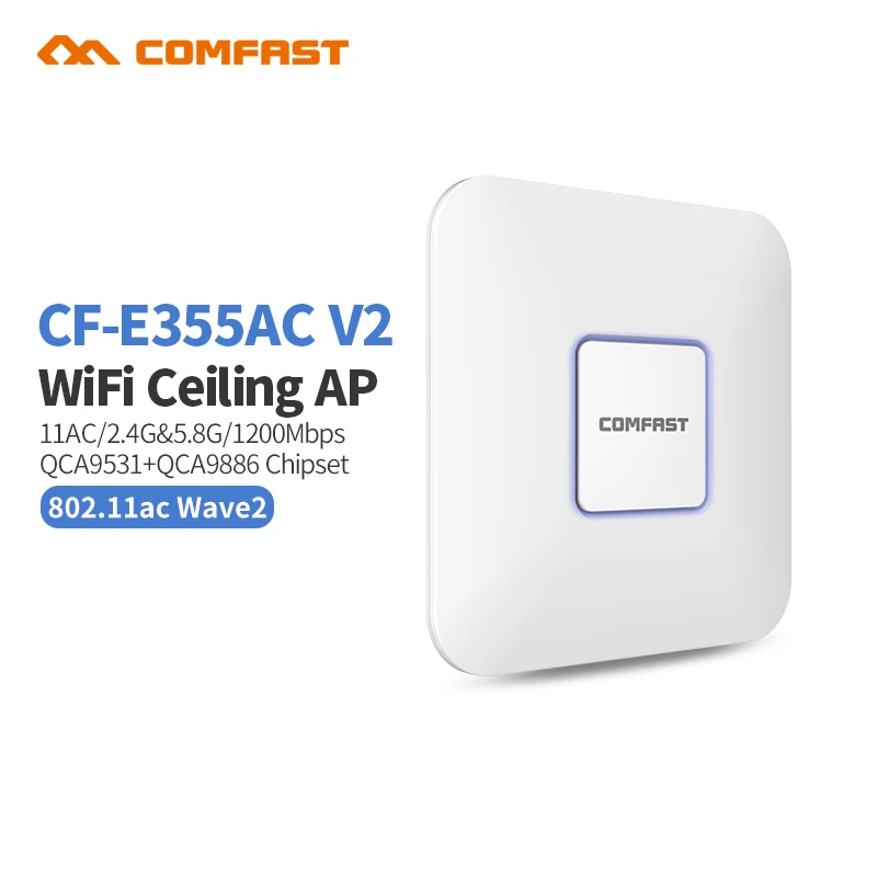 

2.4Ghz+5.8G 1200Mbps High Power Wifi Router Indoor Ceiling AP Wifi Signal Booster WIFI Expander Repeater RJ45 Wifi PoE Adater
