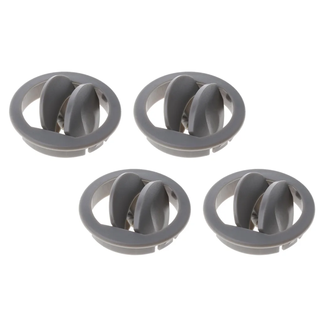 4x Car RV Side Vent Outlet Air Conditioning Deflector Outlet Universal (Grey)