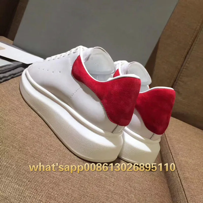 20 White Sneakers Hot Spring Autumn Lace Up Women Sneakers Round Toe Leather Platform Sneakers Casual Flats 36-45